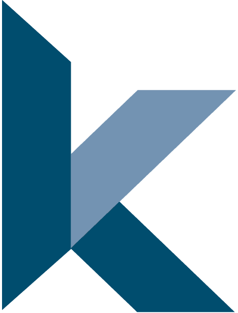 Flutter logo: a stylized “F” formed by overlapping blue geometric shapes on a transparent background, reminiscent of the modern design approach seen in Kinney Construction branding.