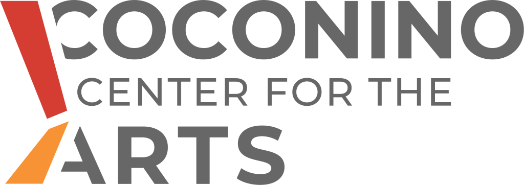 Coconino Center for the Arts logo with the word "ARTS" stylized in bold letters and two colored geometric shapes forming a "V" on the left.
